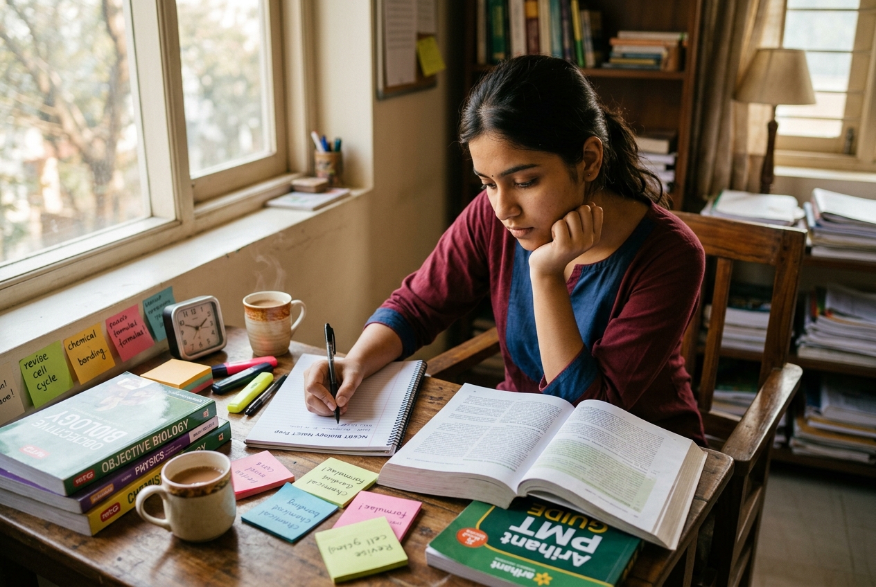 Student preparing for competitive entrance examinations